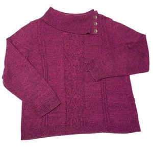 EUC Christopher & Banks Petite Cable Knit Sweater